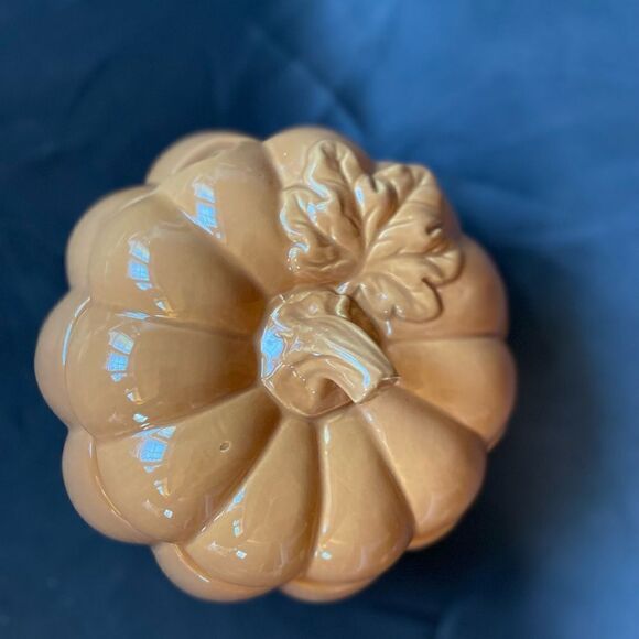 Golden Orange Pumpkin Shaped Soup Tureen & Lid 64 oz Soup or Cider EPC - Picture 6 of 10